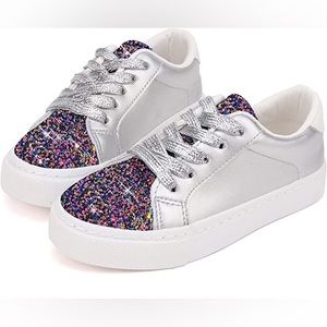 Toandon Sparkle Glitter Low Top Sneakers Shoes for Little Kids